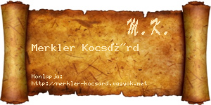 Merkler Kocsárd névjegykártya